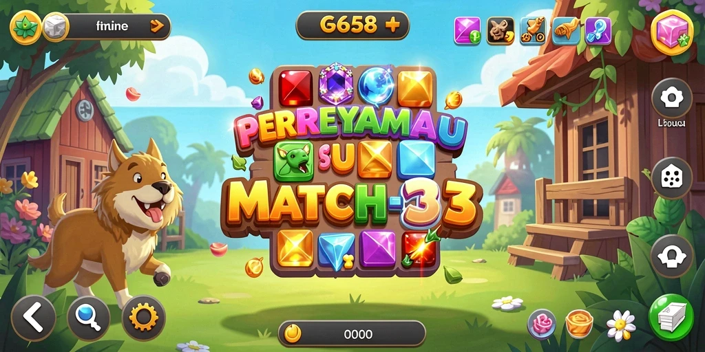 Tampilan permainan G668 dengan gameplay Match-3 yang menarik dan menantang.