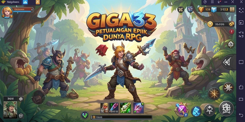 Tangkapan layar menunjukkan aksi pertarungan seru dalam GIGA33 dengan efek visual yang menakjubkan.