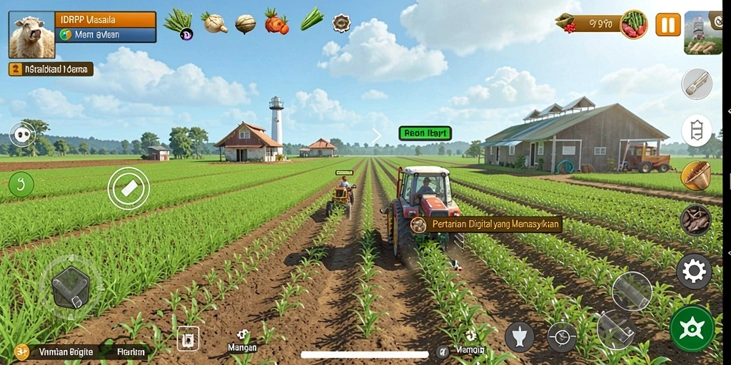 Tampilan menakjubkan dari gameplay bertani virtual di IDRRP.
