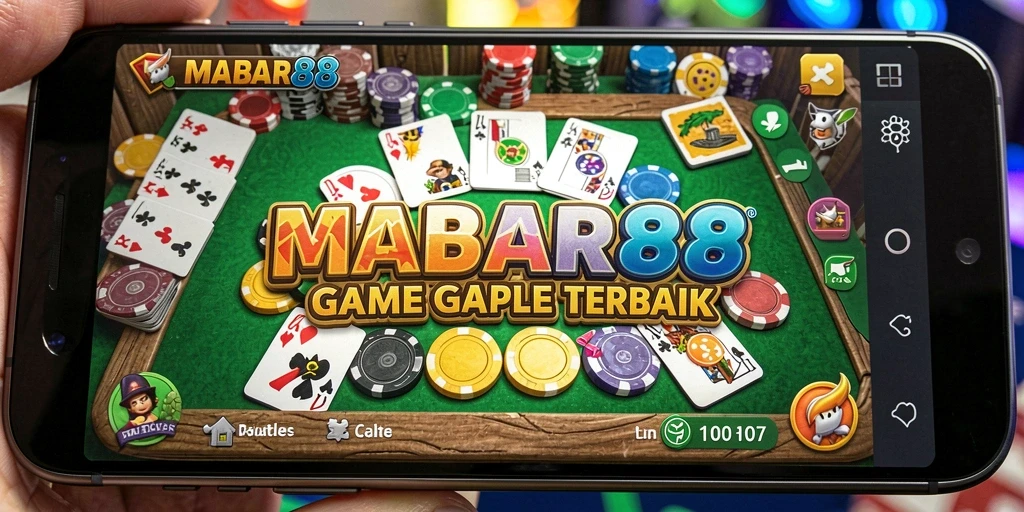 Screenshot gameplay MABAR88 menampilkan aksi seru bermain Gaple.