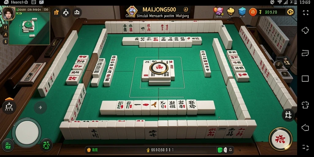 Tampilan menawan dari gameplay Mahjong dalam MAHJONG500.
