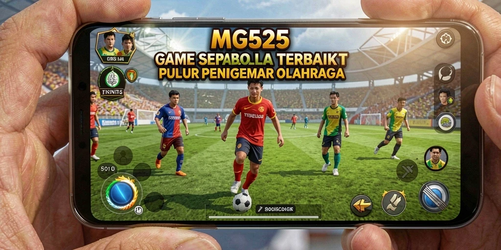 Menggambarkan gameplay sepak bola yang intens dan mendebarkan.