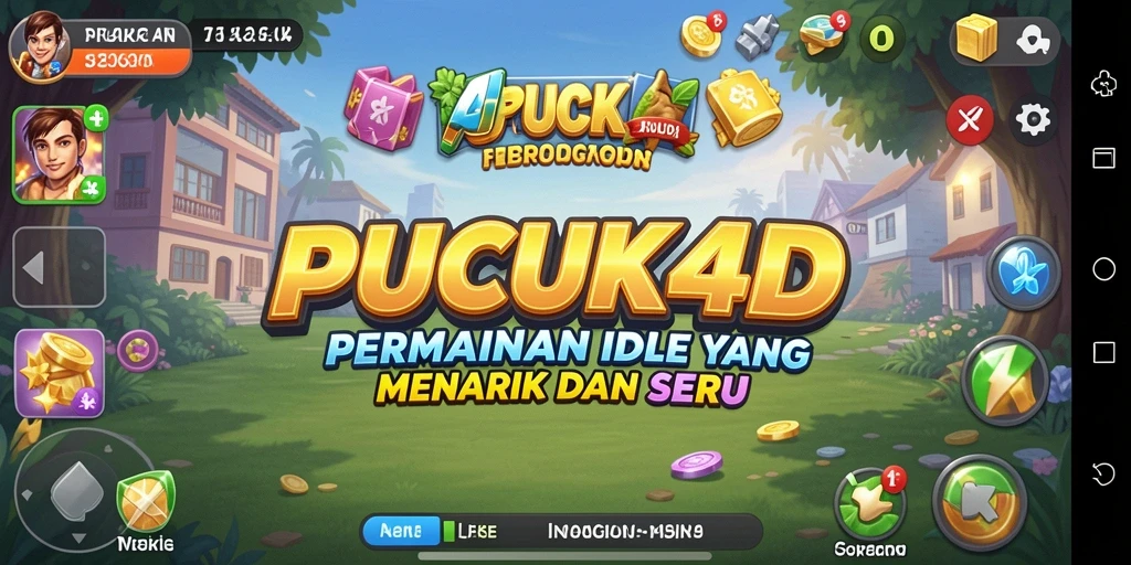 Tampilan gameplay yang menarik dari PUCUK4D, menampilkan karakter dan sumber daya.