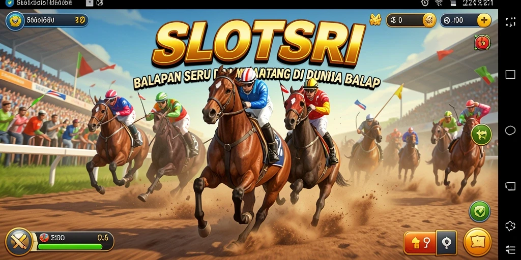 Screenshot gameplay SLOTSRI yang menampilkan aksi balap yang mendebarkan.
