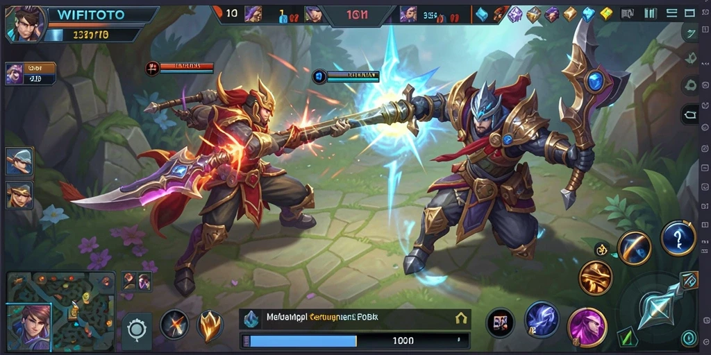 Tampilan gameplay seru dari WIFITOTO dalam pertempuran MOBA.