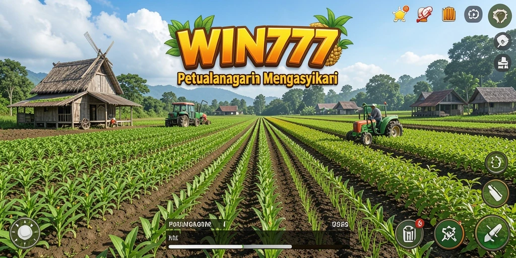 Tangkapan layar gameplay WIN777 menampilkan aktivitas bertani yang seru dan interaktif.